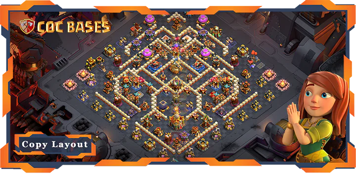 Top War Base TH16 with Link, Defense, War/CWL, Anti Everything Layout-  Clash of Clans (1)