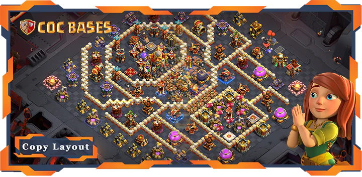 Top Base TH16 with Link, War/CWL, Defense Layout – Clash of Clans (3)