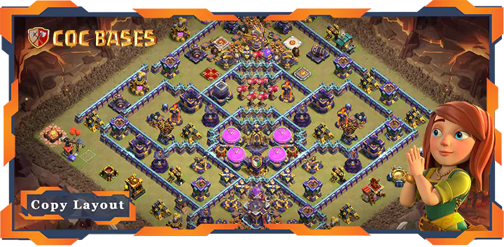 Top War Base TH15 with Link, Anti 3 Star, Hybrid Layout – Clash of Clans (1)